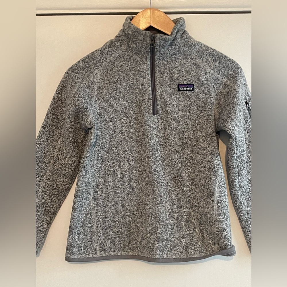 Patagonia Kids Gray Quarter-Zip Fleece Pullover